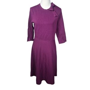 Eliza J size X-Large Purple Long Sleeve Knit Knee Length Dress
